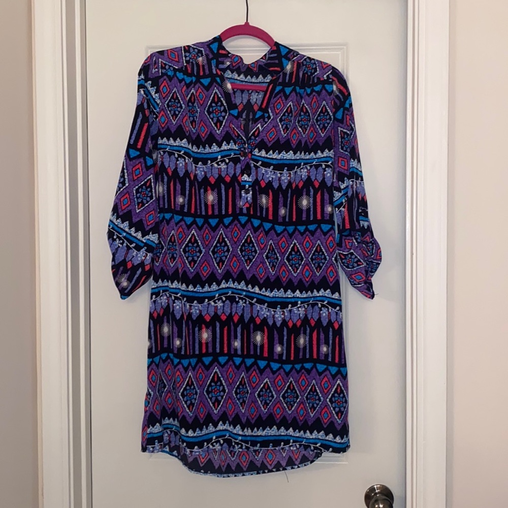 Knee length flattering printed dress